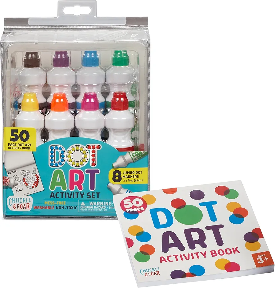 Chuckle & Roar - Dot Art Activity Kit - Mess free washable markers for preschoolers - Activity coloring book for kids ages 3 and up - Arts and crafts kit from Buffalo Games