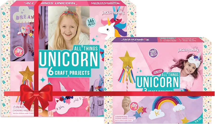 jackinthebox Unicorn Crafts for Kids Ages 3-8, Unicorn Gifts for Girls, Unicorn Craft Kit, Unicorn Toys, Unicorn Arts and Crafts for Girls Aged 5 6 7 8 Years