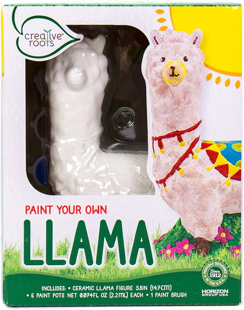 Creative Roots Paint Your Own Llama, DIY Llama, Kids Painting Set, Creativity for Kids, Ceramic Painting Kit for Kids, Ceramics to Paint, Paint Your Own Ceramic, Painting Kits for Kids Ages 5+