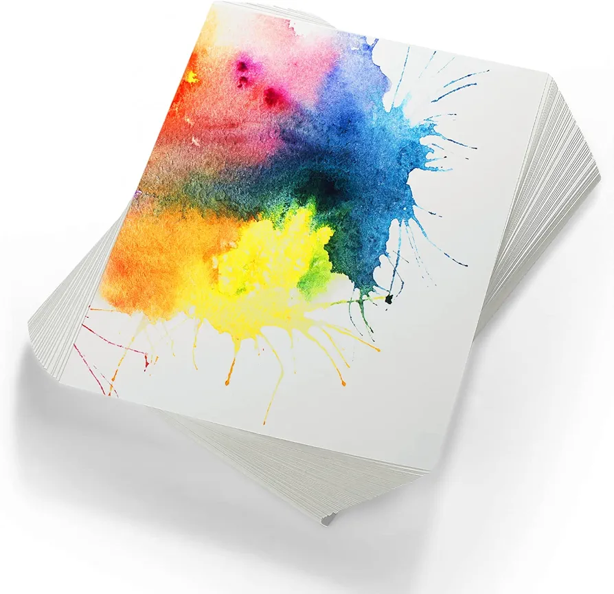 TecUnite 120 Sheets Cotton Watercolor Paper Cold Press Paper Pack for Students Adults Watercolorist Beginning Artists(6 x 6 Inch,230gsm)
