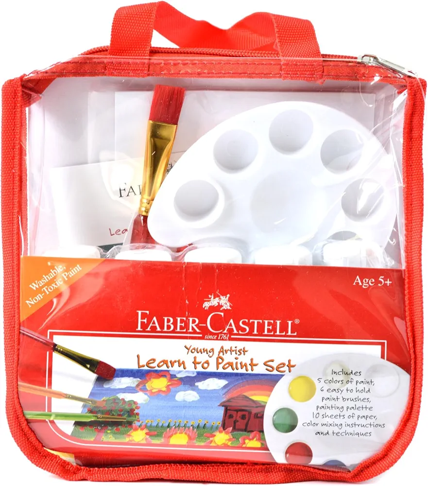 Faber-Castell Young Artist Learn to Paint Set - Washable Paint Set for Kids