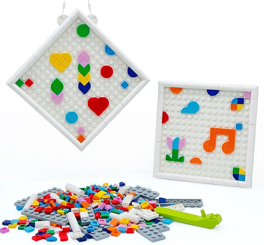 SAIBURAZ Crafts Toys for Girls Ages 8-10-12 DOTS Message Board DIY Arts & Crafts Kit Letter Board with Colorful Tiles for Kids Ages 6-10 (White, 5"X10")