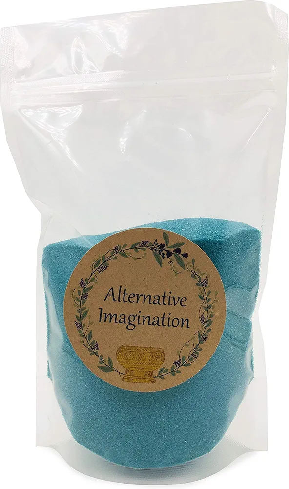 Teal Sand - Fine Sand for Zen Garden, Resin Incense Burner, Smudge Bowl, Ritual Incense, Cast Iron Cauldron, Unity Ceremony, Sensory Bin Table, Mandalas, Crafts by Alternative Imagination (1 Pound)