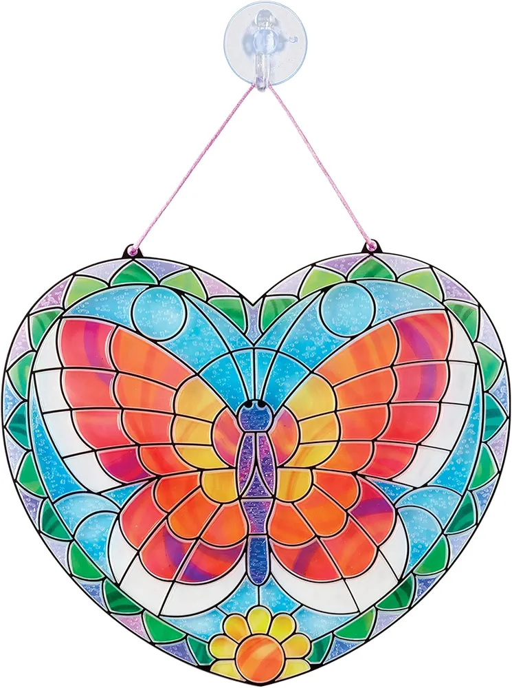 Melissa & Doug Stained Glass Made Easy Activity Kit: Butterfly - 140+ Stickers - Kids Sticker Stained Glass Craft Kit; Sun Catchers For Kids Ages 5+