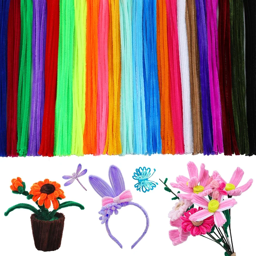 220PCS Pipe Cleaners, 22 Colors Pipe Cleaners Craft Supplies Multi-Colored, Pipe Cleaners Bulk Fuzzy Sticks for DIY Art and Craft Projects Home Decoration