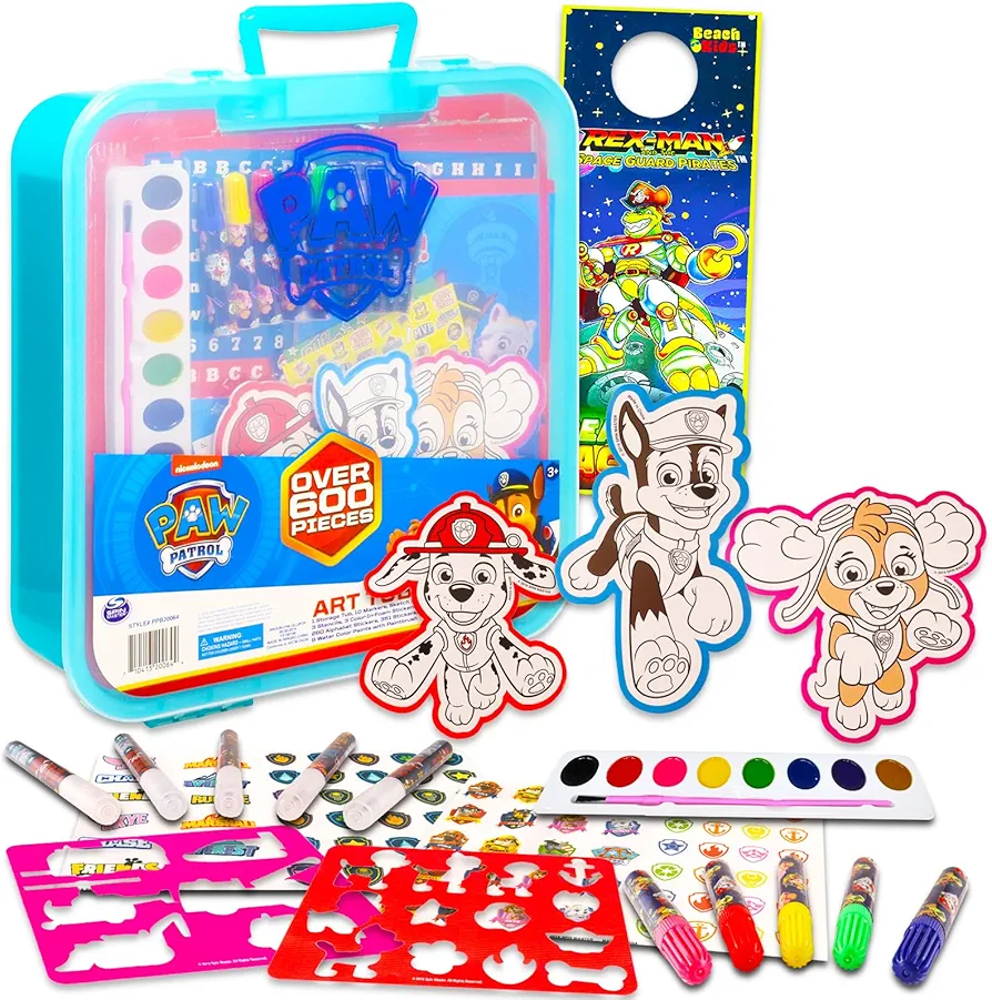 Paw Patrol Art Tub for Kids Toddlers - Bundle with Paw Patrol Toy Tub, Stickers, Coloring Utensils, Coloring Pad and Art Kit | Paw Patrol Toy Container Set