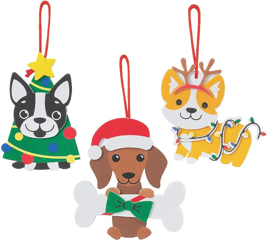 Fun Express Christmas Dog Ornament Craft Kit - Craft Kits - 12 Pieces