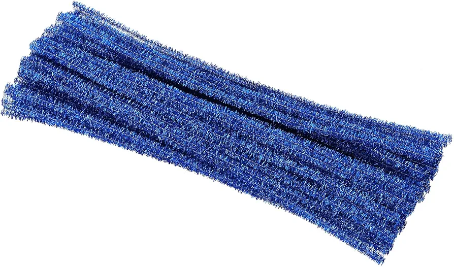 PATIKIL 30cm/11.8" Pipe Cleaners Chenille Stem, 100Pcs Glitters Fuzzy Sticks Pipe Cleaner Craft Supplies for DIY Art Creative Decoration Projects, Blue