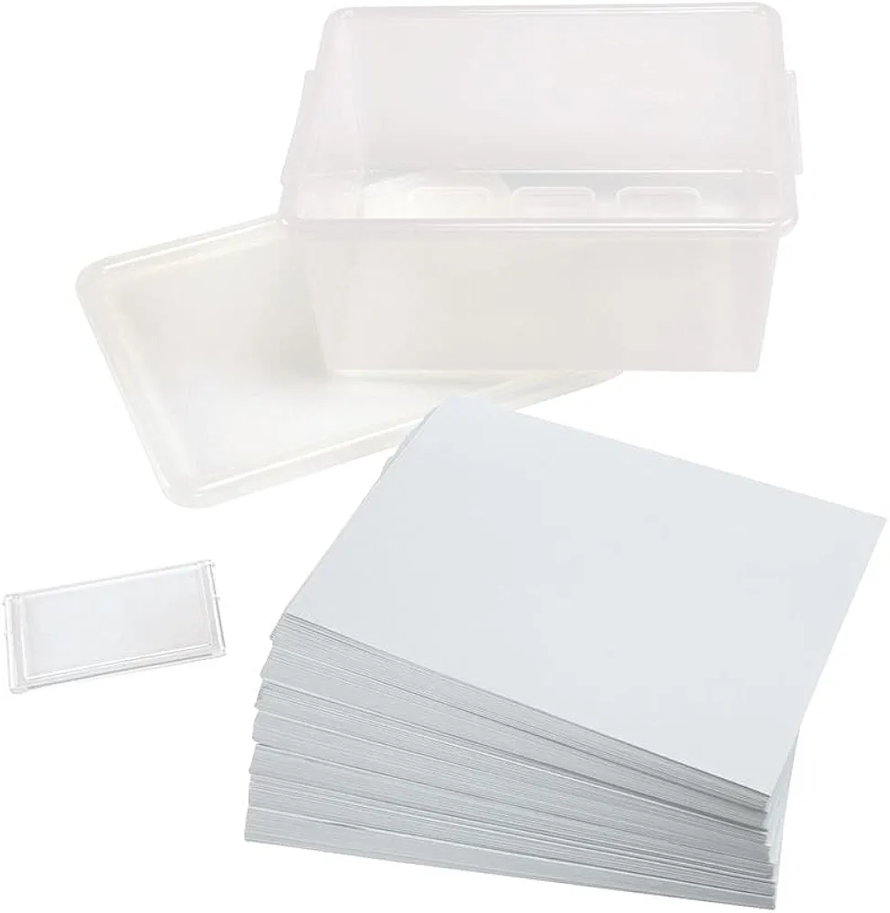 Colorations White Heavy Weight Construction Paper, in Reusable Storage Container with Lid, 500 Sheets, 9" x 12", 50lb Stock Quality, Painting Paper, Craft Paper, Art & Craft Paper, Kids Paper