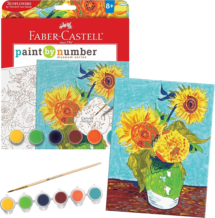 Faber-Castell Paint by Number Museum Series - Paint Your Own Sunflowers by Vincent Van Gogh (Packaging May Vary)