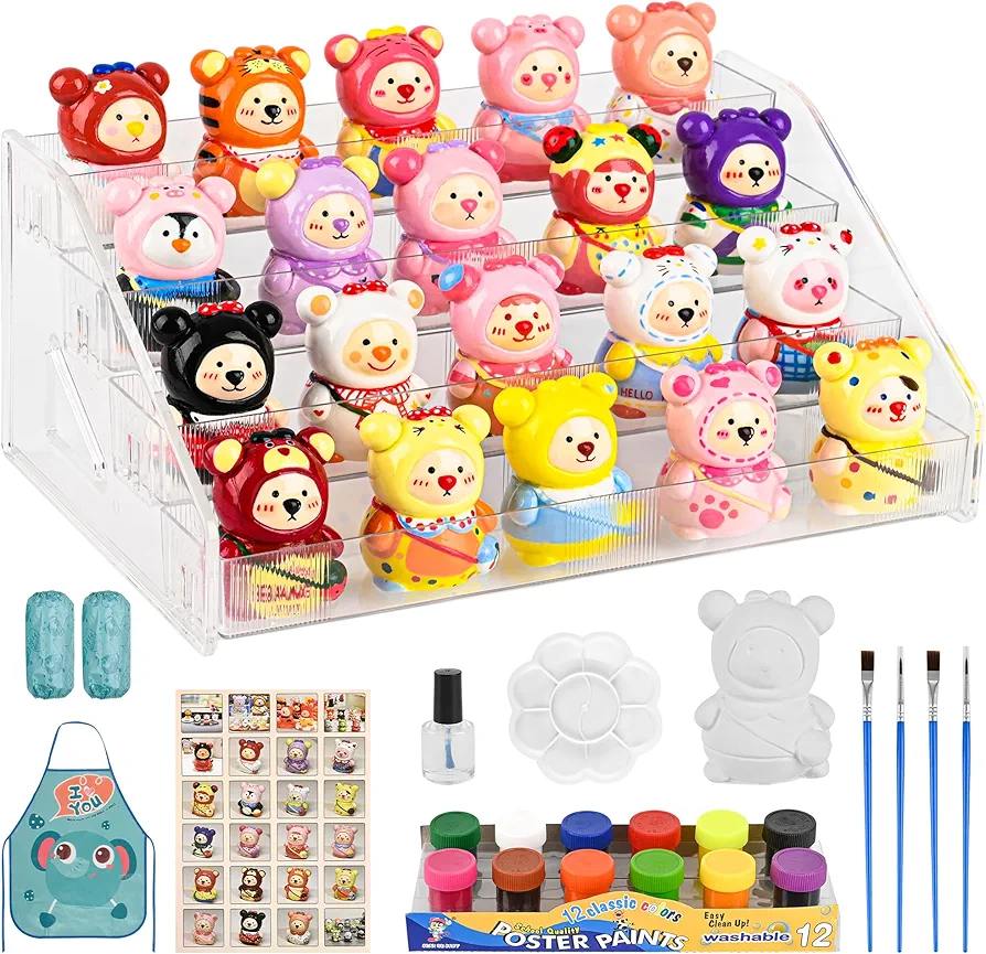 Dam&XiaoSnow Backpack Bear Painting Kit, Art Supplies Arts & Crafts Kit, Arts and Crafts for Kids Ages 8-12, Toys Girls Boy Birthday Gift Ages 3 4 5 6 7 8 9 10 11 12+