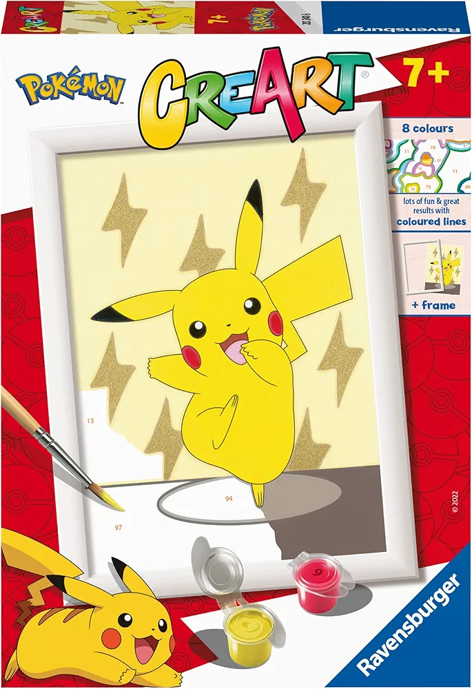 Ravensburger CreArt Pokemon Paint by Numbers Kits for Children & Adults Ages 7 Years Up - Kids Craft Set