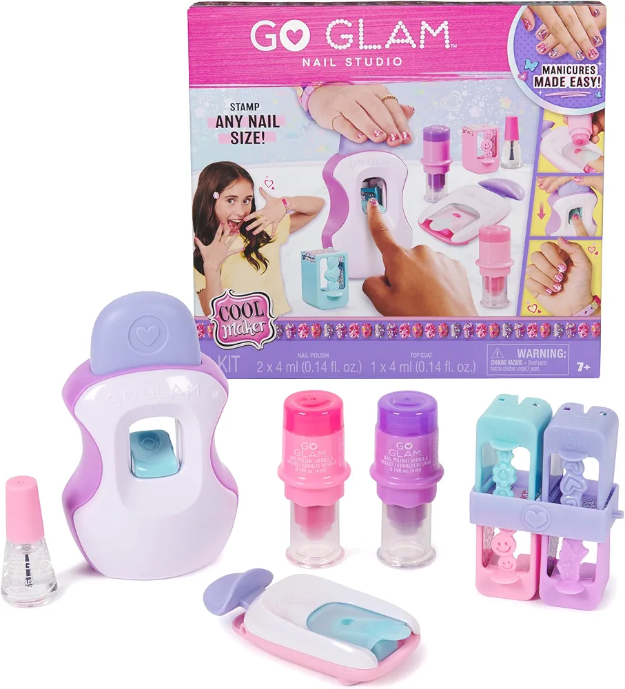 Cool Maker, GO GLAM Studio Nail Kit, Style 200 Nails with 4 Designs, 2 Polish Applicators & Nail Mask, Arts and Crafts Kids Toys for Girls Ages 7+