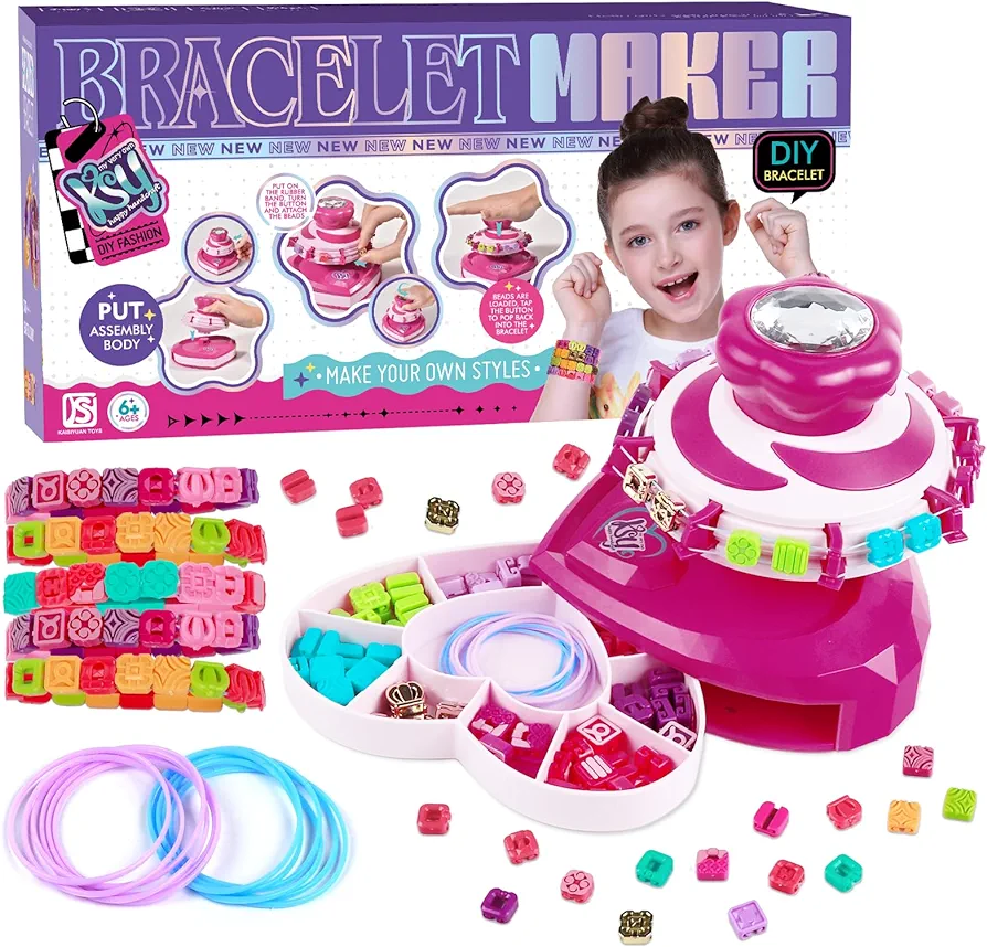 Marlrin Bracelet Making Kit for Girls Ages 7 8 9 10 11 12 Year Old, Beads Jewelry Making Kit Gifts Ideas for Kids, DIY Arts & Crafts Friendship Bracelet Kit, Christmas Birthday Toys for 6-12 Year Old